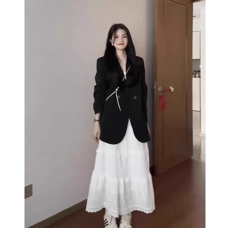 Žensko sako od chenilla, ležernog kroja s polo ovratnikom, dvostruko kopčanje, proljeće 2025, do 30% Spandexa