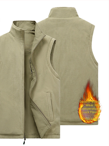 Scarecrow αναστρέψιμο γιλέκο φλίς – στενή γραμμή, με μια σειρά κουμπιών, χωρίς κουκούλα, επενδεδυμένο με φλίς, εξωτερική χρήση