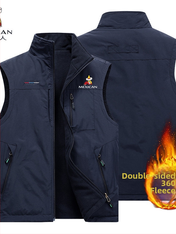 Scarecrow αναστρέψιμο γιλέκο φλίς – στενή γραμμή, με μια σειρά κουμπιών, χωρίς κουκούλα, επενδεδυμένο με φλίς, εξωτερική χρήση