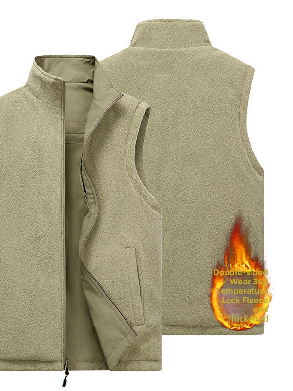 Scarecrow αναστρέψιμο γιλέκο φλίς – στενή γραμμή, με μια σειρά κουμπιών, χωρίς κουκούλα, επενδεδυμένο με φλίς, εξωτερική χρήση