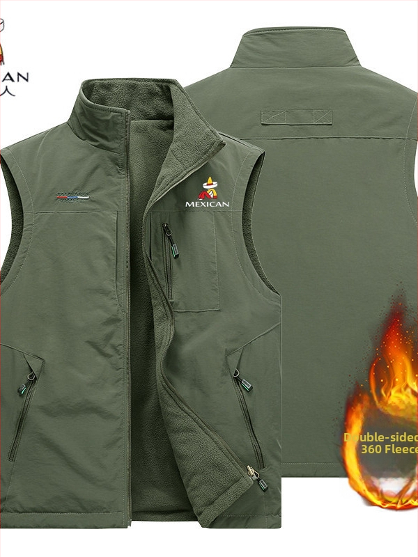 Scarecrow αναστρέψιμο γιλέκο φλίς – στενή γραμμή, με μια σειρά κουμπιών, χωρίς κουκούλα, επενδεδυμένο με φλίς, εξωτερική χρήση