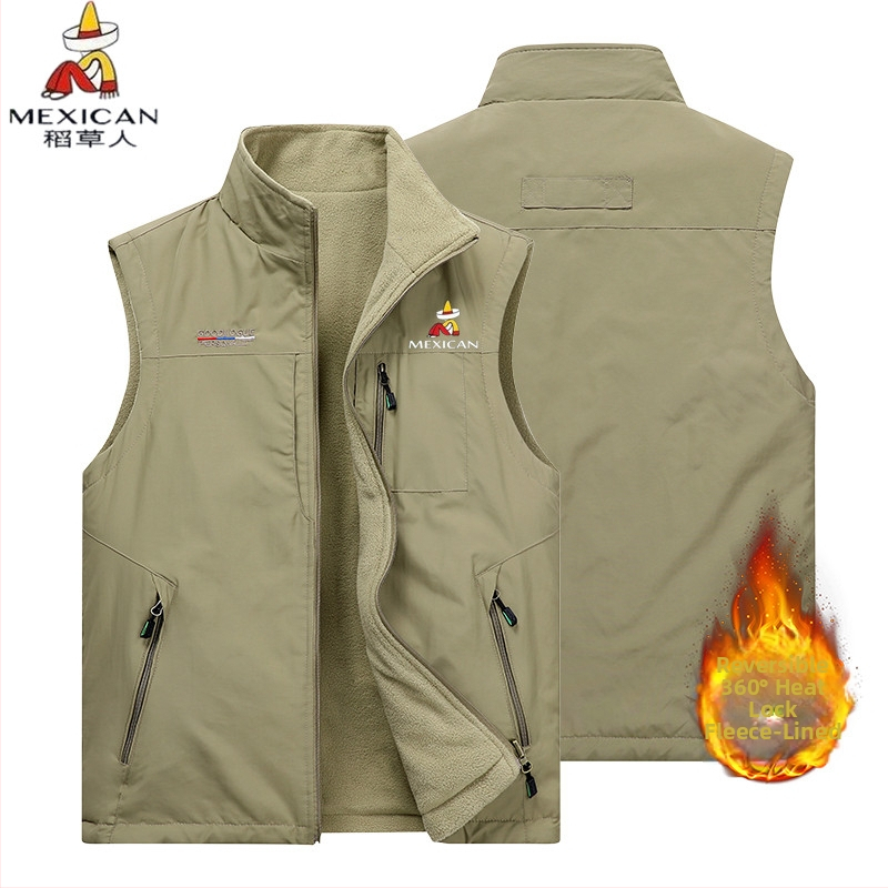 Scarecrow αναστρέψιμο γιλέκο φλίς – στενή γραμμή, με μια σειρά κουμπιών, χωρίς κουκούλα, επενδεδυμένο με φλίς, εξωτερική χρήση