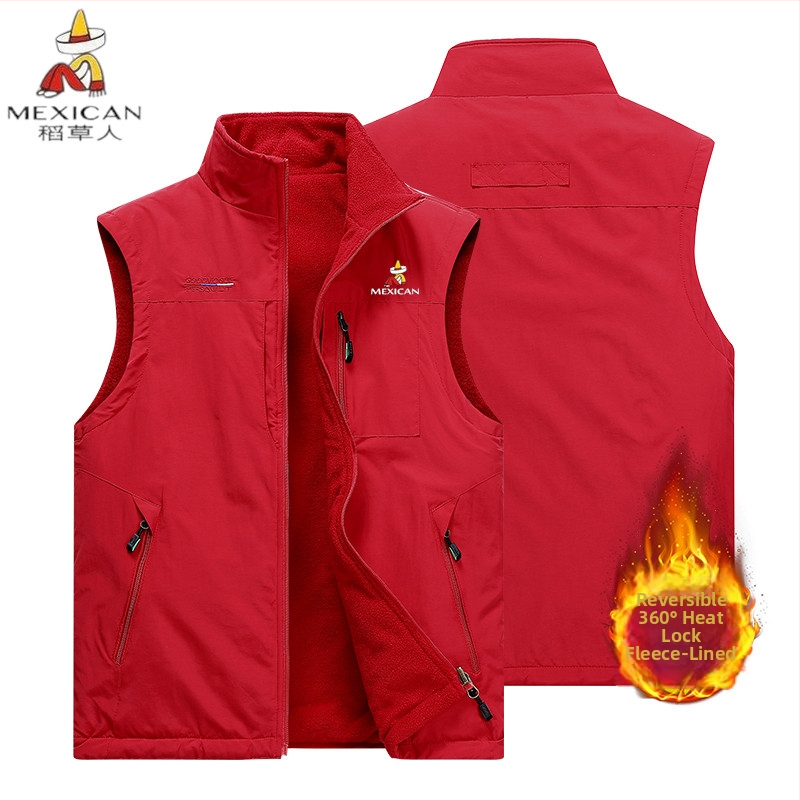 Scarecrow αναστρέψιμο γιλέκο φλίς – στενή γραμμή, με μια σειρά κουμπιών, χωρίς κουκούλα, επενδεδυμένο με φλίς, εξωτερική χρήση