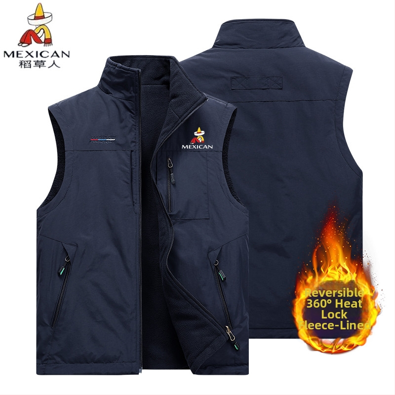 Scarecrow αναστρέψιμο γιλέκο φλίς – στενή γραμμή, με μια σειρά κουμπιών, χωρίς κουκούλα, επενδεδυμένο με φλίς, εξωτερική χρήση