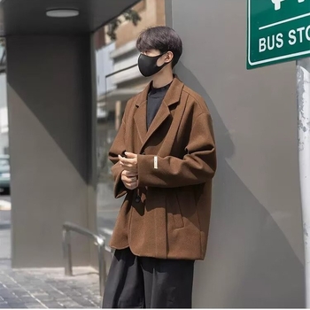 Muško vuneno sako za odijelo, opušten kroj, s jednim gumbom, otporno na bore, podstava acetat