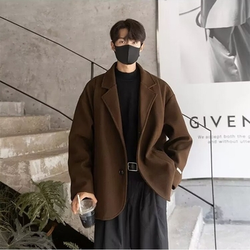 Muško vuneno sako za odijelo, opušten kroj, s jednim gumbom, otporno na bore, podstava acetat