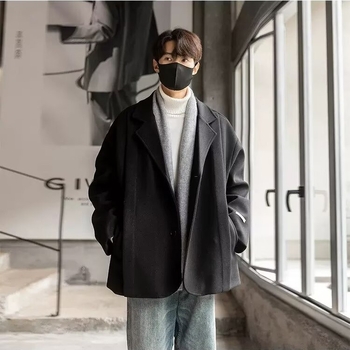 Muško vuneno sako za odijelo, opušten kroj, s jednim gumbom, otporno na bore, podstava acetat