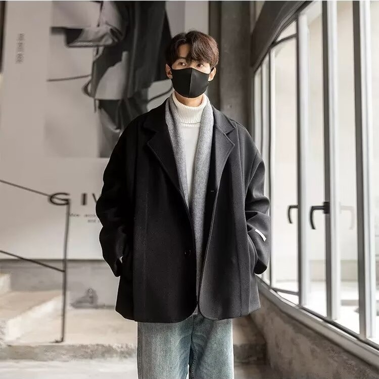 Muško vuneno sako za odijelo, opušten kroj, s jednim gumbom, otporno na bore, podstava acetat