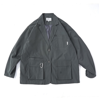 Retro japanskog stila vanjska jakna s višestrukim džepovima, opušteni kroj, prozračna i otporna na habanje poliester materijal