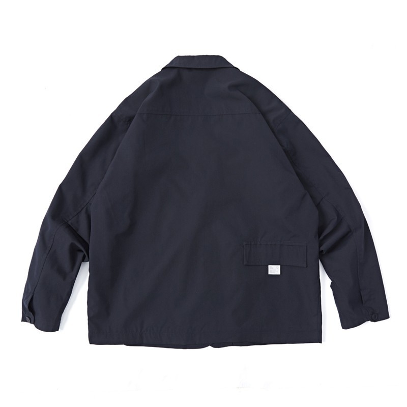 Retro japanskog stila vanjska jakna s višestrukim džepovima, opušteni kroj, prozračna i otporna na habanje poliester materijal