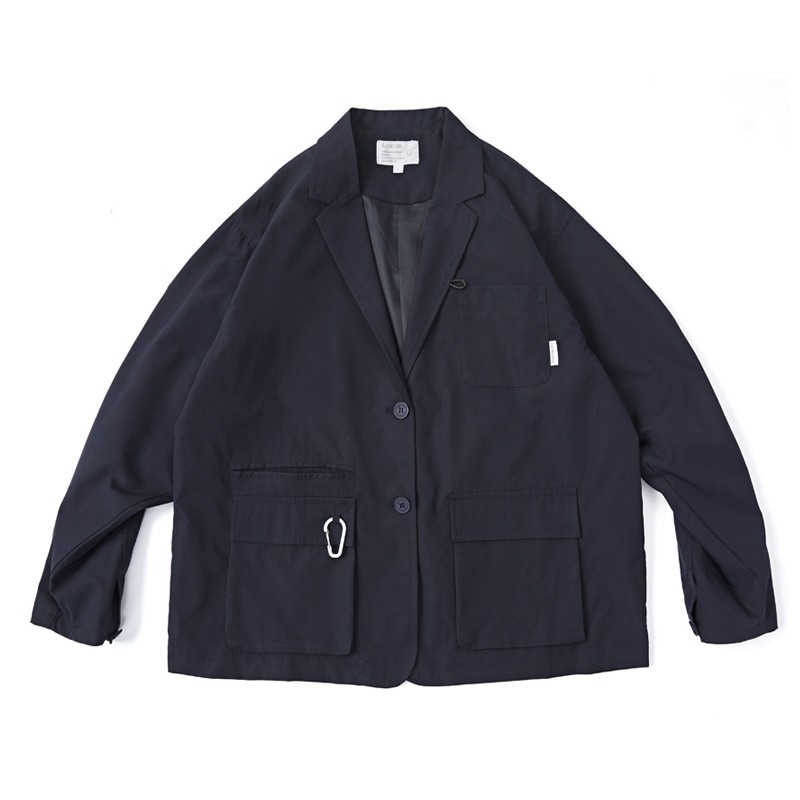 Retro japanskog stila vanjska jakna s višestrukim džepovima, opušteni kroj, prozračna i otporna na habanje poliester materijal