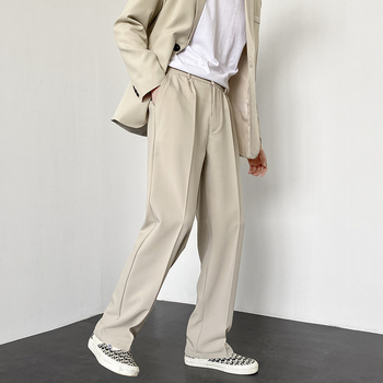 Muške hlače ravnog kroja, lagani poslovni stil, 95% poliester, mješavina kemijskih vlakana, bez glačanja