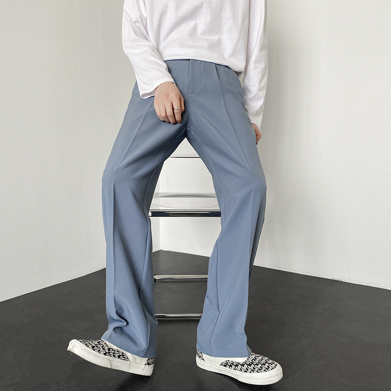 Muške hlače ravnog kroja, lagani poslovni stil, 95% poliester, mješavina kemijskih vlakana, bez glačanja