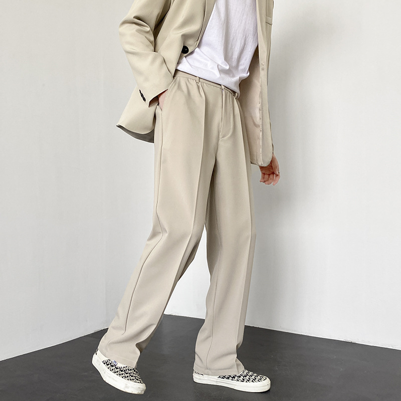 Muške hlače ravnog kroja, lagani poslovni stil, 95% poliester, mješavina kemijskih vlakana, bez glačanja