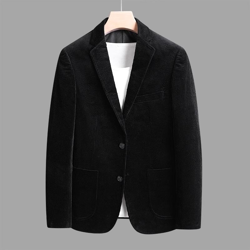 Casual sako od corduroya | Slim fit, Korejska verzija, ravni ovratnik, dvostruko kopcanje, Zima 2025