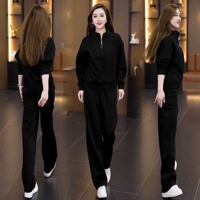 Casual pantalonski kostim sa stojećim ovratnikom, jednobojna poliester tkanina, proljeće 2025, šivanje spajanjem, japansko-korejski ležerni stil.