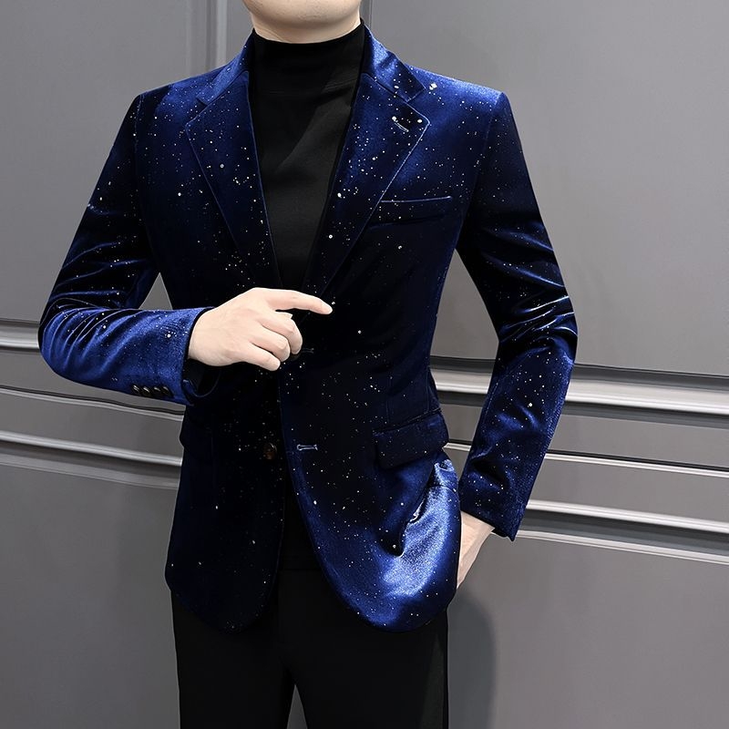 Ανδρικό σακάκι κοστουμιού – Slim Fit, Notched Lapel, Two-Button Single-Breasted, Thickened Polyester