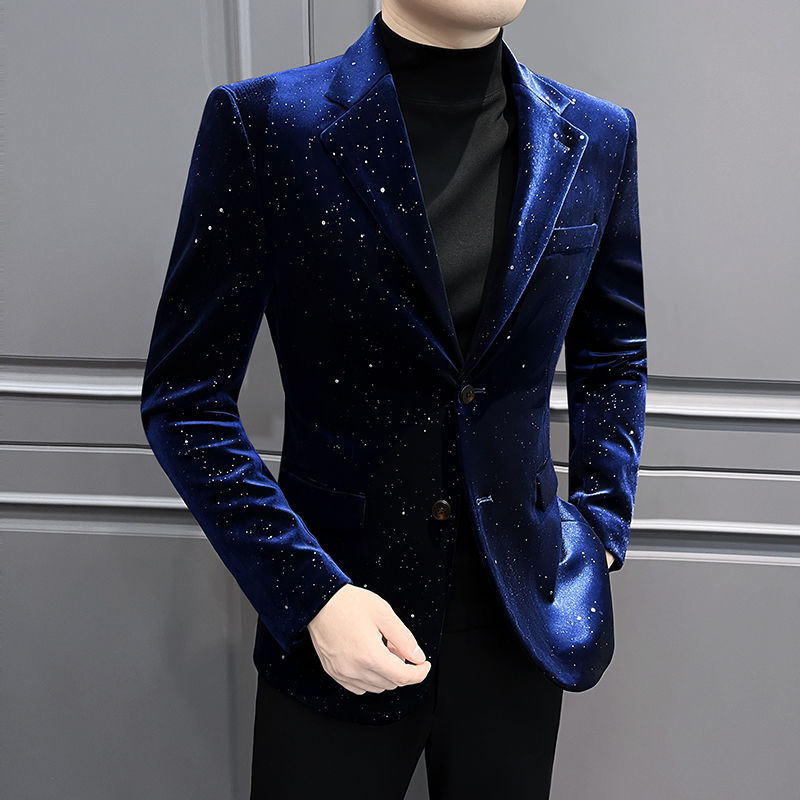 Ανδρικό σακάκι κοστουμιού – Slim Fit, Notched Lapel, Two-Button Single-Breasted, Thickened Polyester
