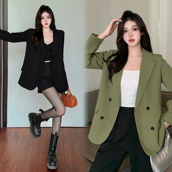 Žensko sako za poslovni kostim, slobodan kroj, polo ovratnik, dugi rukavi, jednoredno kopčanje, poliester tkanina