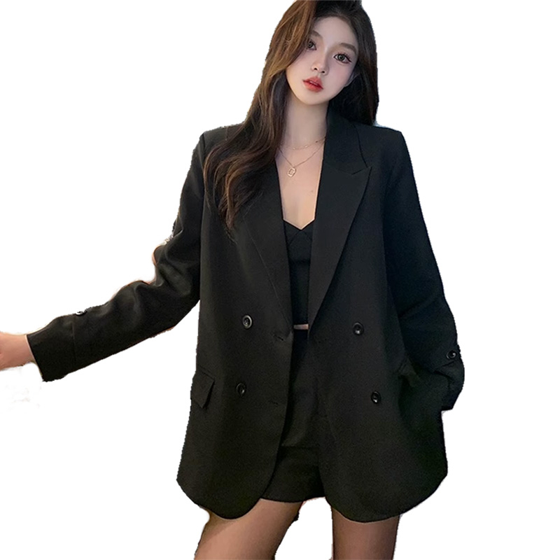 Žensko sako za poslovni kostim, slobodan kroj, polo ovratnik, dugi rukavi, jednoredno kopčanje, poliester tkanina