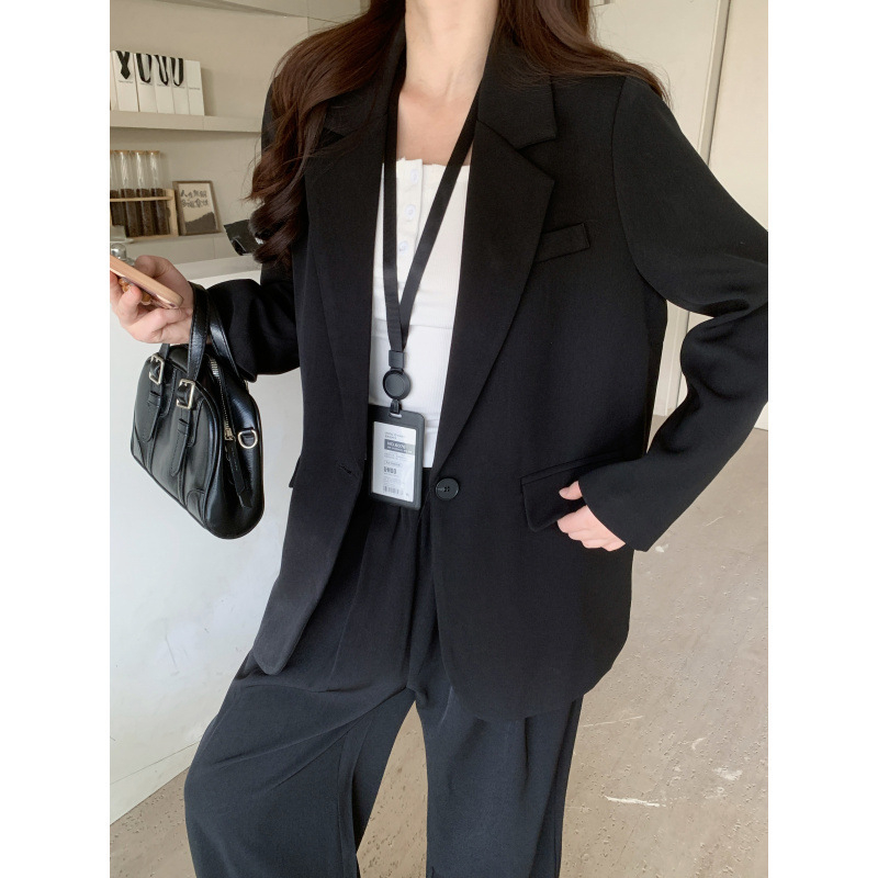 Ženski kostim s hlačama u britanskom stilu, dugih rukava, mješavina poliestera 30–50%, proljeće 2025
