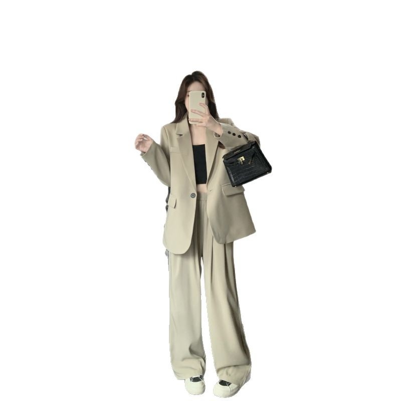 Ženski kostim s hlačama u britanskom stilu, dugih rukava, mješavina poliestera 30–50%, proljeće 2025