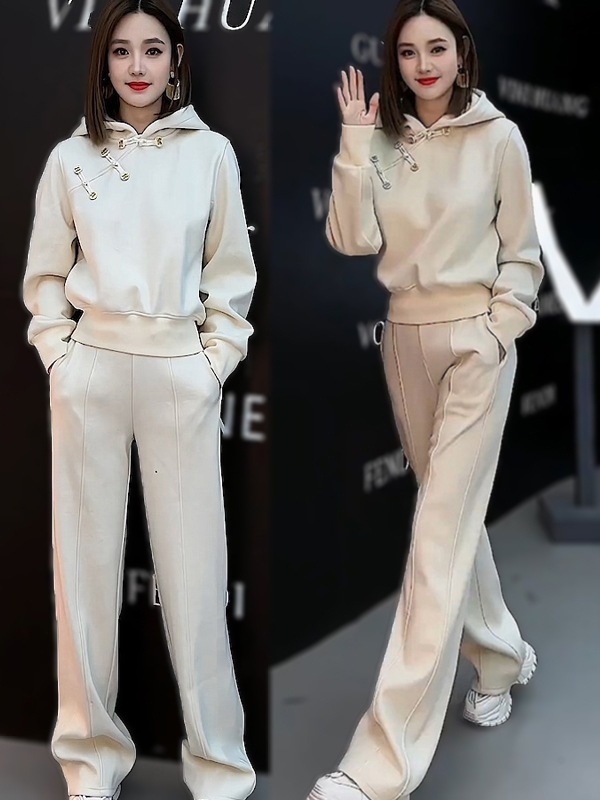 Ženski dvodijelni sportski set: duksa i široke hlače, proljetno-jesenski stil, moderan kineski stil
