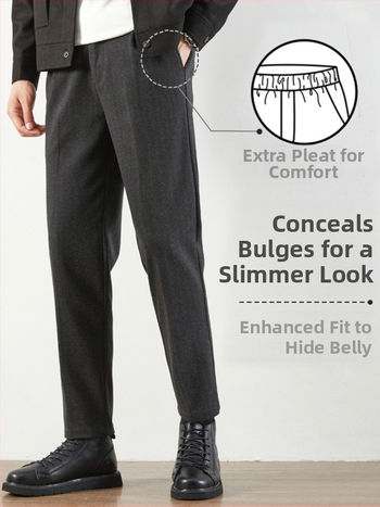 Muške vunene hlače, korejskog stila, slim fit, straight kroj, dnevne hlače za jesen i zimu