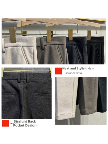 Muške vunene hlače, korejskog stila, slim fit, straight kroj, dnevne hlače za jesen i zimu