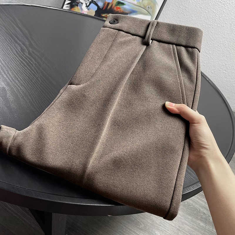 Muške uske vunene hlače za odijelo, zima 2025, visokokvalitetan casual stil, britansko-korejski modni trend, moderne hlače za odijelo