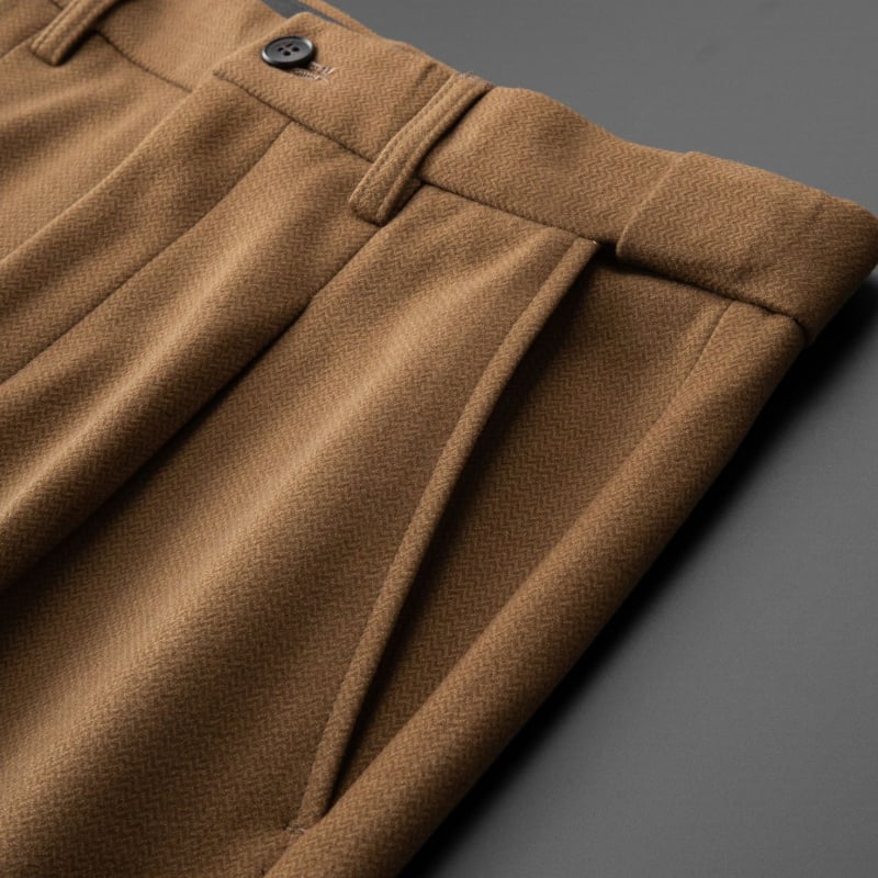 Muške hlače za odijelo, ravni kroj, slim fit, mikroelastične, 100% poliestera, više džepova