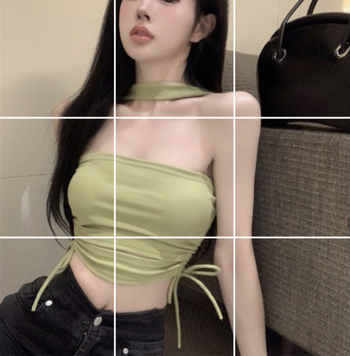 Korejskog stila halter crop top, uska silueta, pamuk