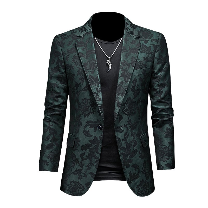 Casual muški sako, slim fit, korejski stil jacquard, jednobojno kopčanje na jedno dugme, bez glačanja, poliesterova smjesa