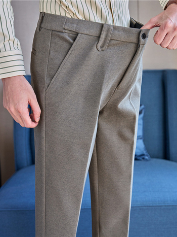 Muške hlače ravnog kroja od vunenog materijala, poslovno formalno odijevanje, korejski stil uskog kroja, duljina do gležnja