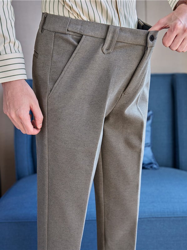 Muške hlače ravnog kroja od vunenog materijala, poslovno formalno odijevanje, korejski stil uskog kroja, duljina do gležnja