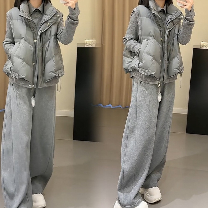 Női háromrészes kardigános készlet, 2025 ősz, poliészter, casual