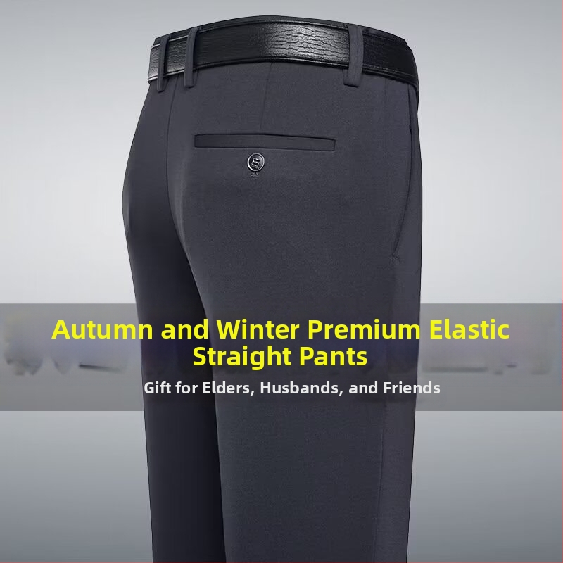 Pantaloni bărbați, stil domn de afaceri, croială lejeră, bumbac 80%, pentru toate anotimpurile