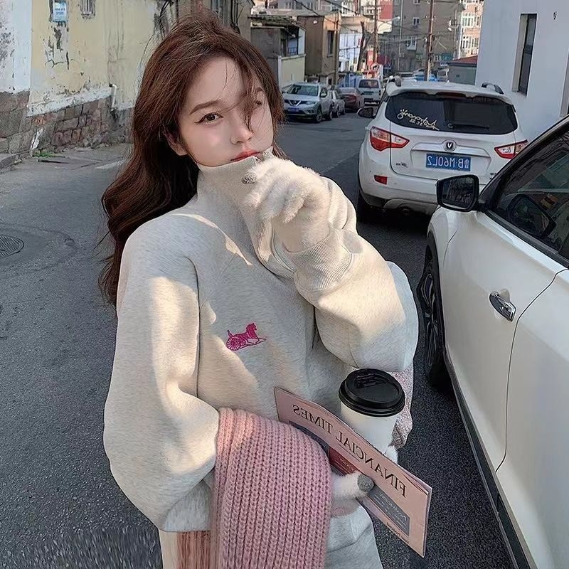 Női két részes kardigános szett, hosszú ujjú, nadrág 3/4, báránygyapjú keverék PVC és spandex, téli, Korean-Style