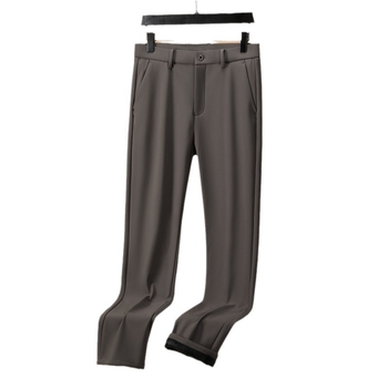 Pantaloni de costum pentru bărbați, croială dreaptă, iarnă, elasticitate mare, tratament anti-călcare