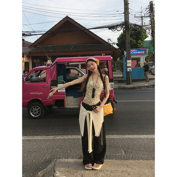 Top fără mâneci pentru femei, țesătură PVC, bretele detașabile, croială dreaptă, Primăvara 2025