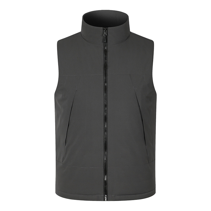 Αθλητικό γιλέκο χωρίς μανίκια με σταθερό γιακά και φερμουάρ, παχύ ύφασμα