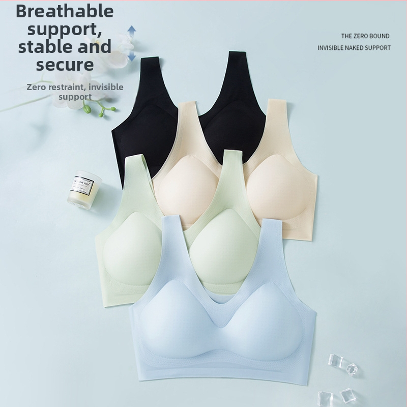 Sutien wireless fără armături, cu cupă integrată, ultra-subțire, respirabil