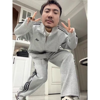 Ženski dvodijelni sportski set za opušten stil: gornji dio s sweatshirtom, izšiven, 95% poliester, japansko-korejski ležerni stil