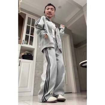 Ženski dvodijelni sportski set za opušten stil: gornji dio s sweatshirtom, izšiven, 95% poliester, japansko-korejski ležerni stil