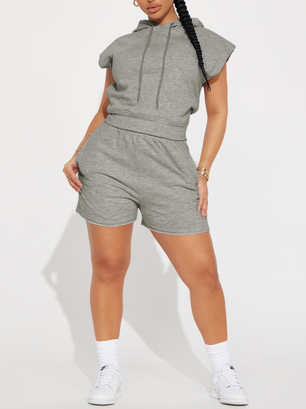 Ženski dvodijelni sportski set s kapuljačom i džepovima | Polyester 95%+ | Ljeto 2025 | Venia | Street hipster stil