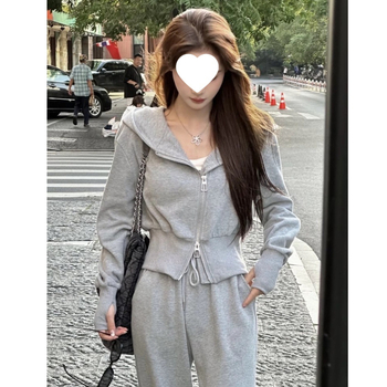 Ženski dvodijelni hoodie set – poliester 80–90%, dugi rukavi, casual stil za zimu, proljeće i jesen