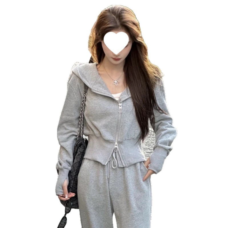 Ženski dvodijelni hoodie set – poliester 80–90%, dugi rukavi, casual stil za zimu, proljeće i jesen