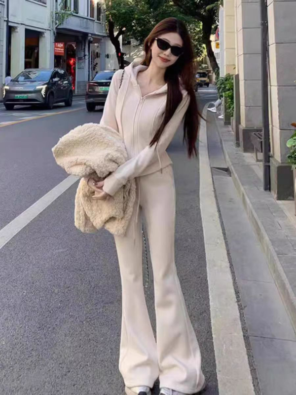 Ženski sportski set za proljeće, jesen i zimu: oversize hoodie i dvodijelni trkaći set, casual street style