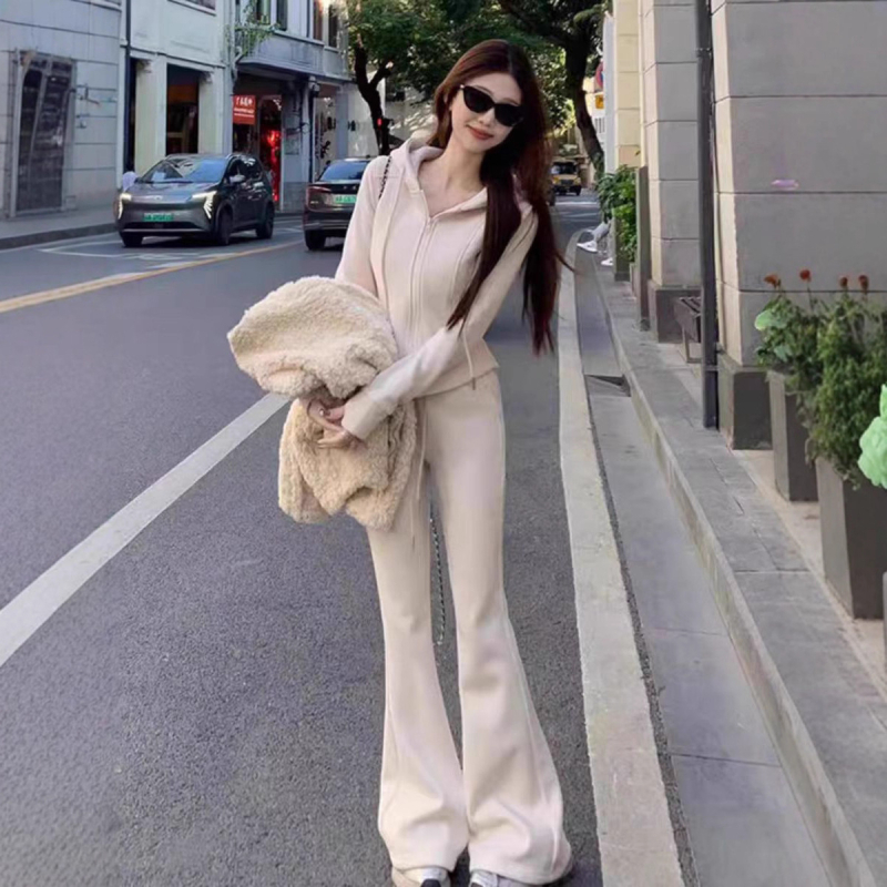 Ženski sportski set za proljeće, jesen i zimu: oversize hoodie i dvodijelni trkaći set, casual street style