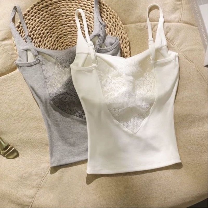 Norns Girl viskozni čipkasti top s otvorenim leđima i ugrađenom jastučićem za dekolte, vintage stil